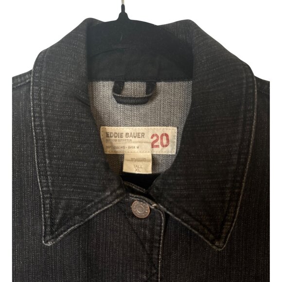 Eddie Bauer Black Jean Jacket xl tall - Picture 3 of 13